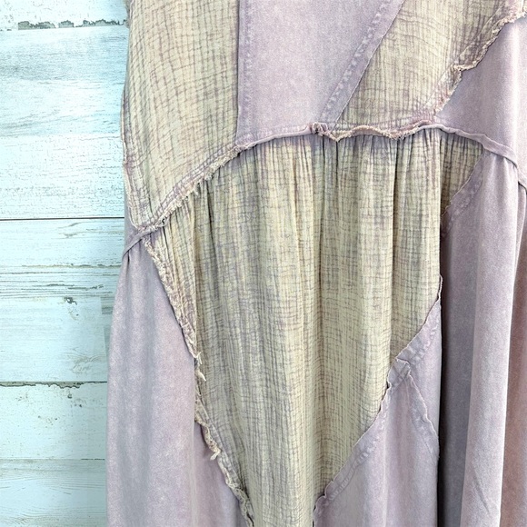 Oli & Hali Boho Oversized Patchwork Cotton Dress Raw Seam Lagenlook L - Picture 11 of 13